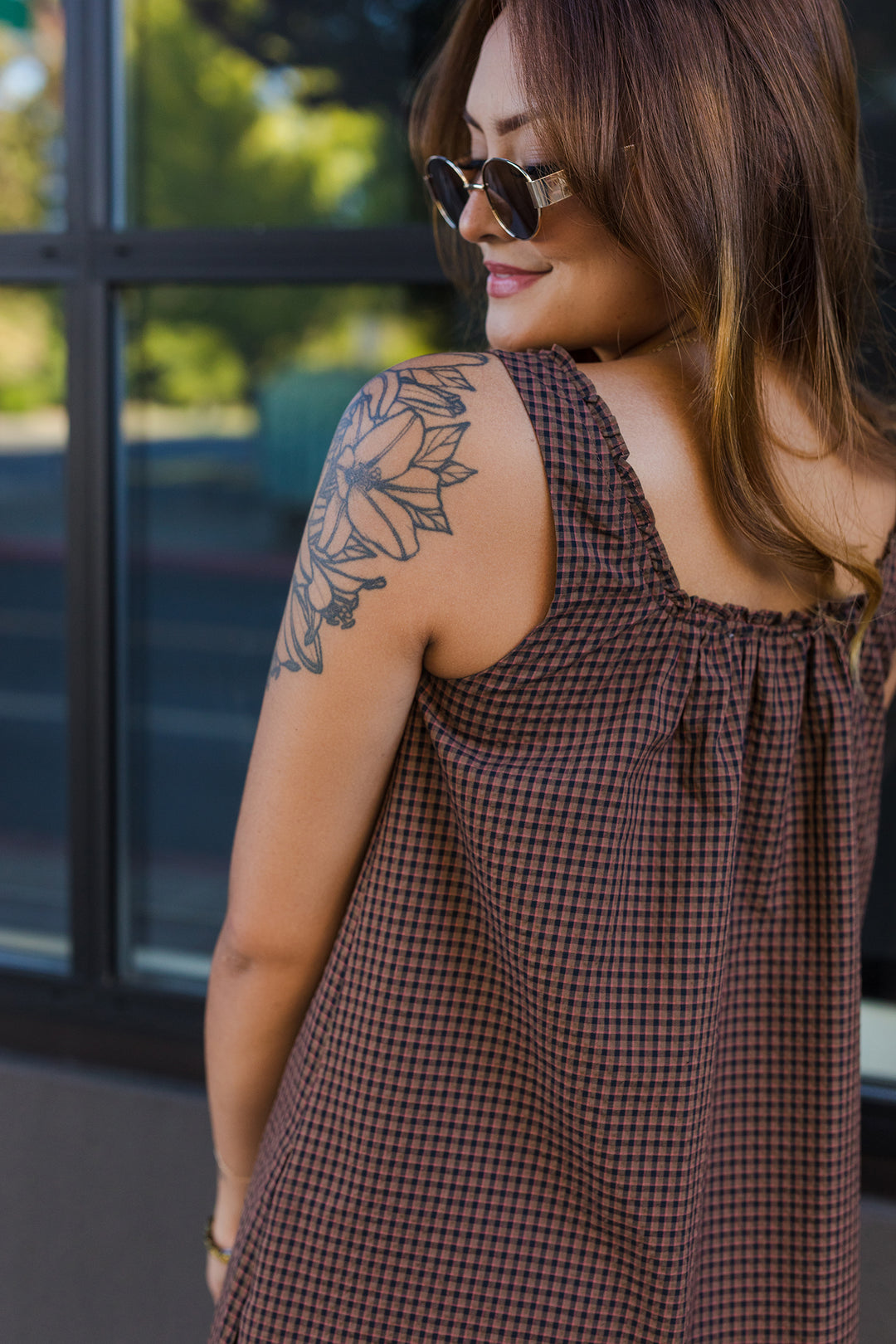 The Apple Orchard Plaid Babydoll Dress