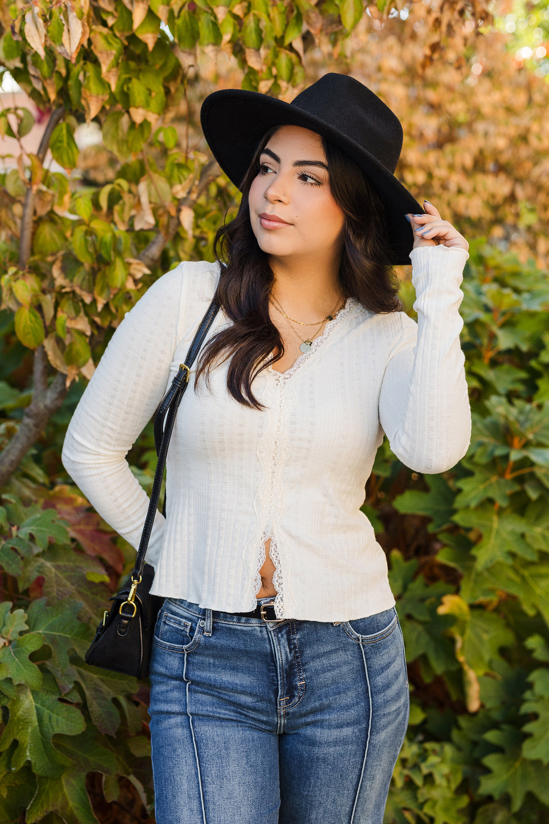 The Colette Pointelle Split Hem Sweater