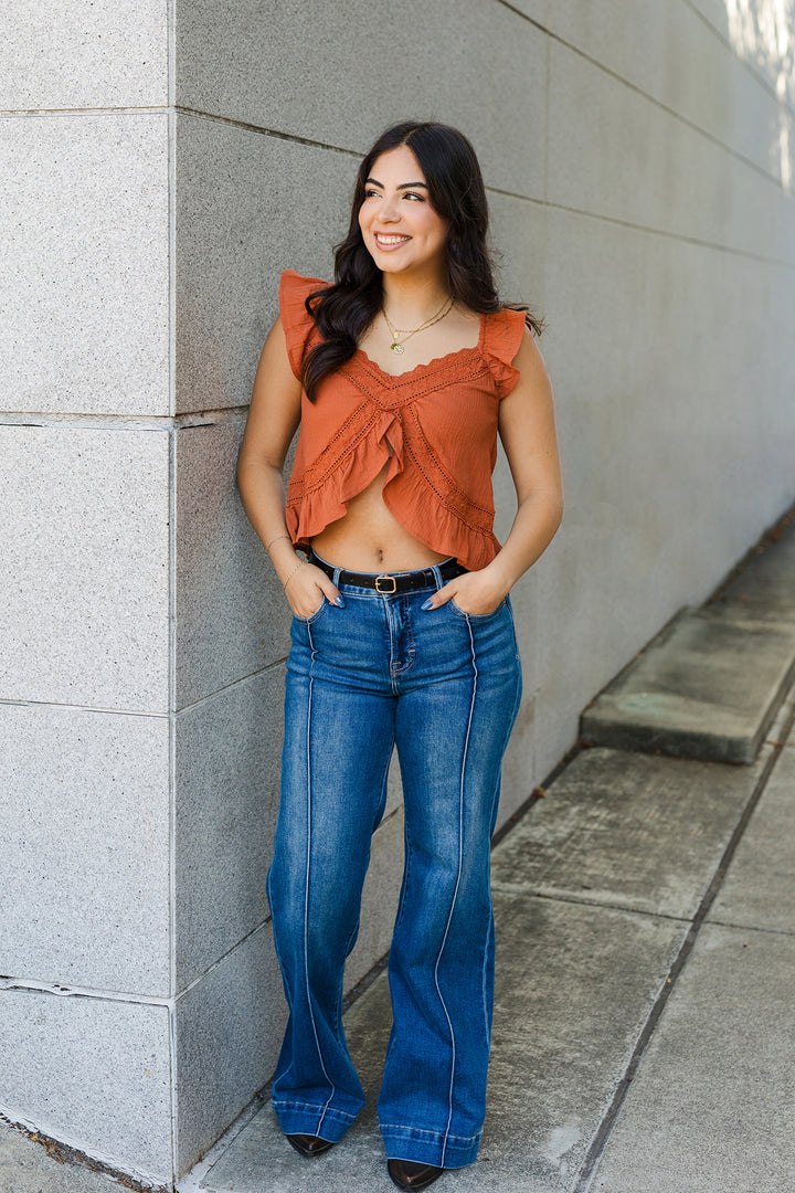The Call Me Darling Ruffle Sleeve Top