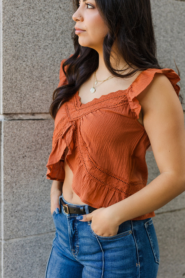 The Call Me Darling Ruffle Sleeve Top