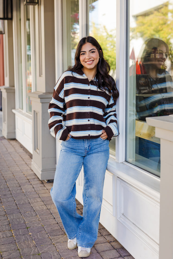 The Gelato Stripe Button Up Top