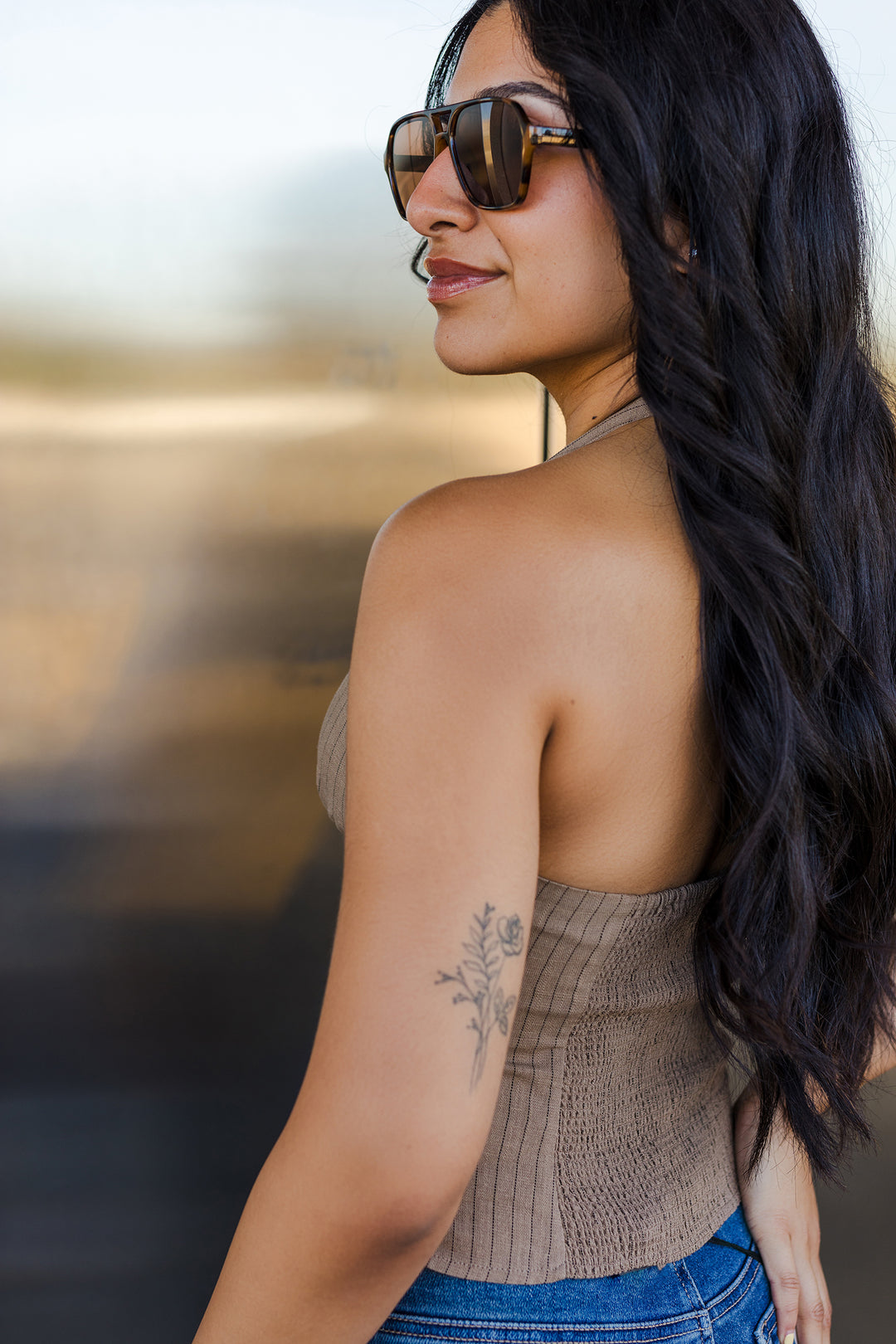 The Palmer Pinstripe Halter Top