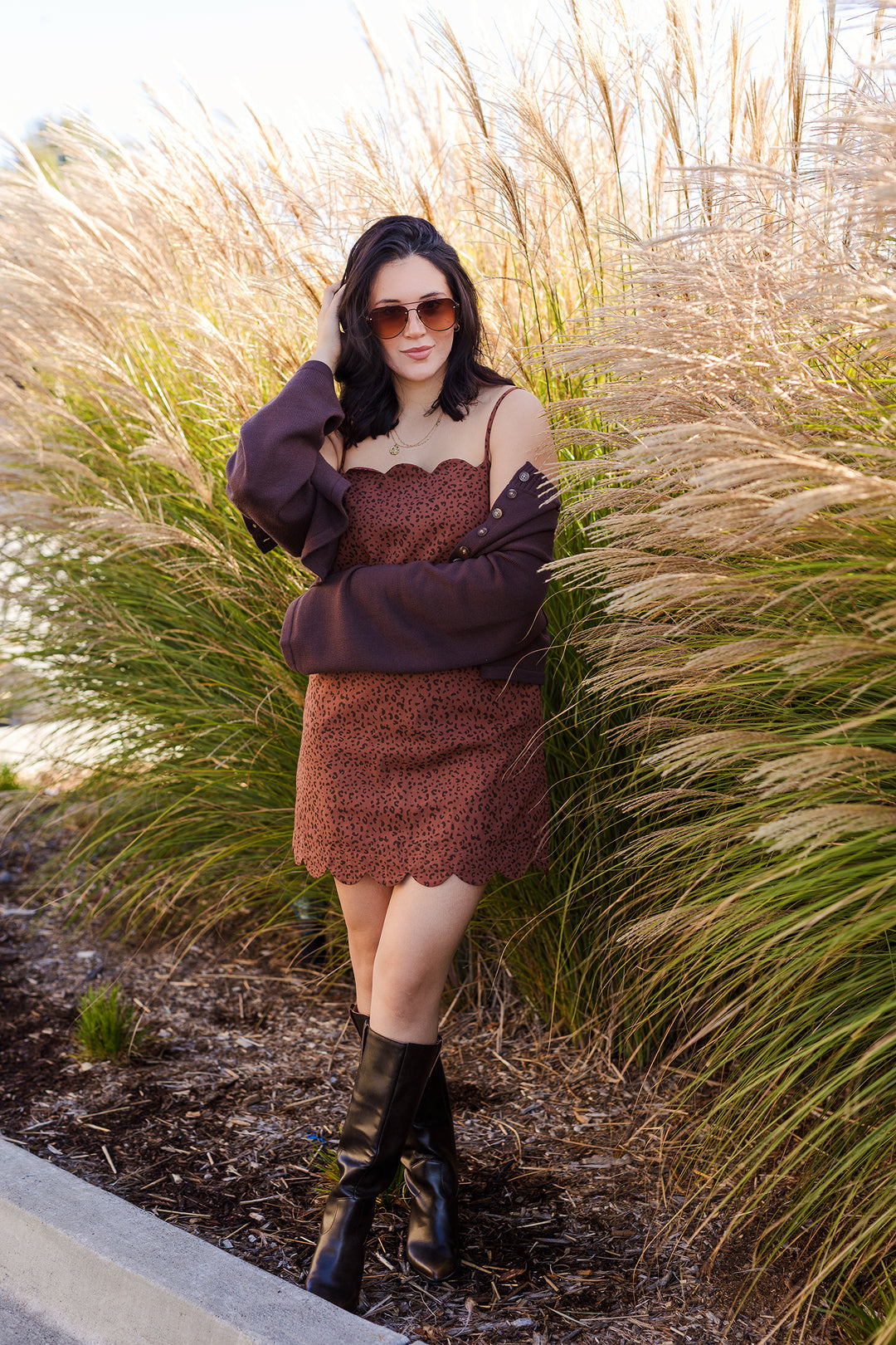 The Verona Scalloped Mini Dress