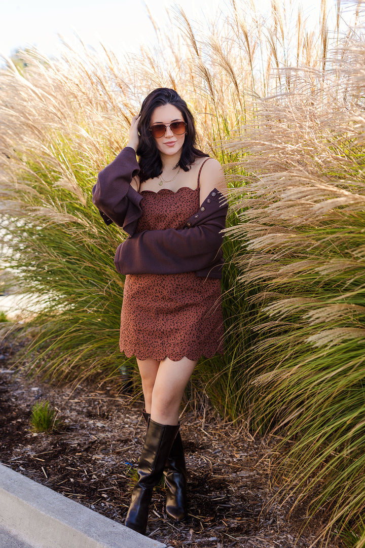 The Verona Scalloped Mini Dress