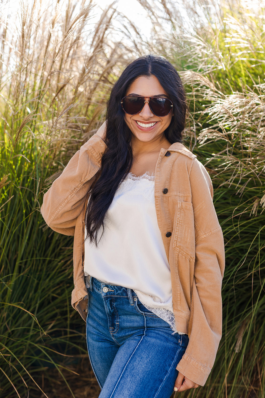 The Golden Hour Rodeo Corduroy Drop Shoulder Jacket