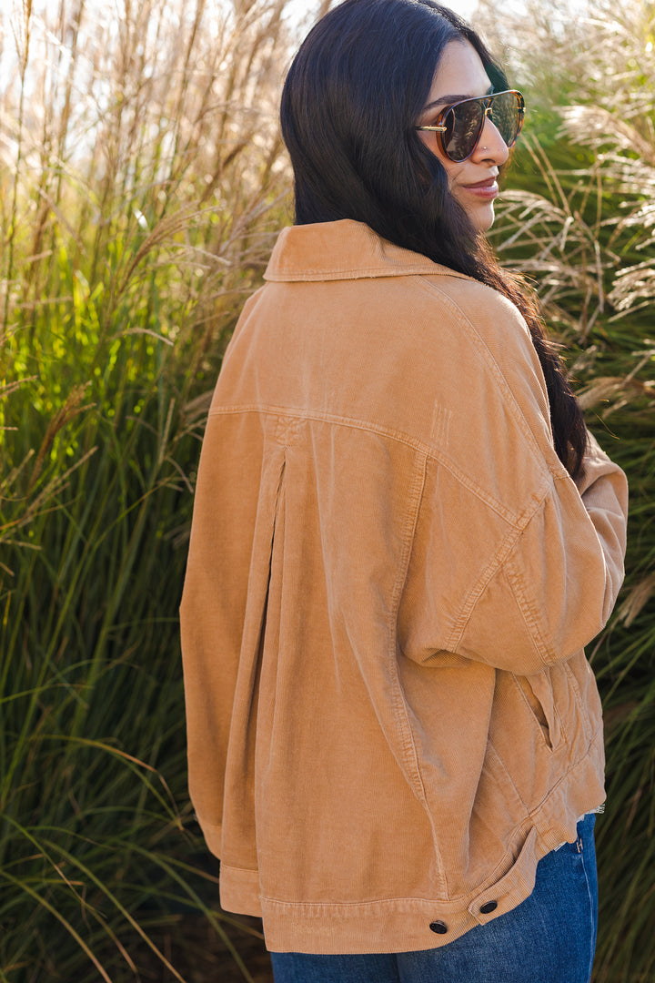 The Golden Hour Rodeo Corduroy Drop Shoulder Jacket