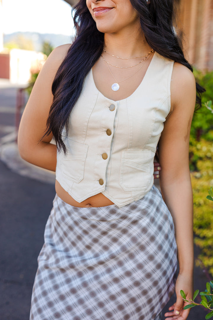 The Avenue Cropped Vest
