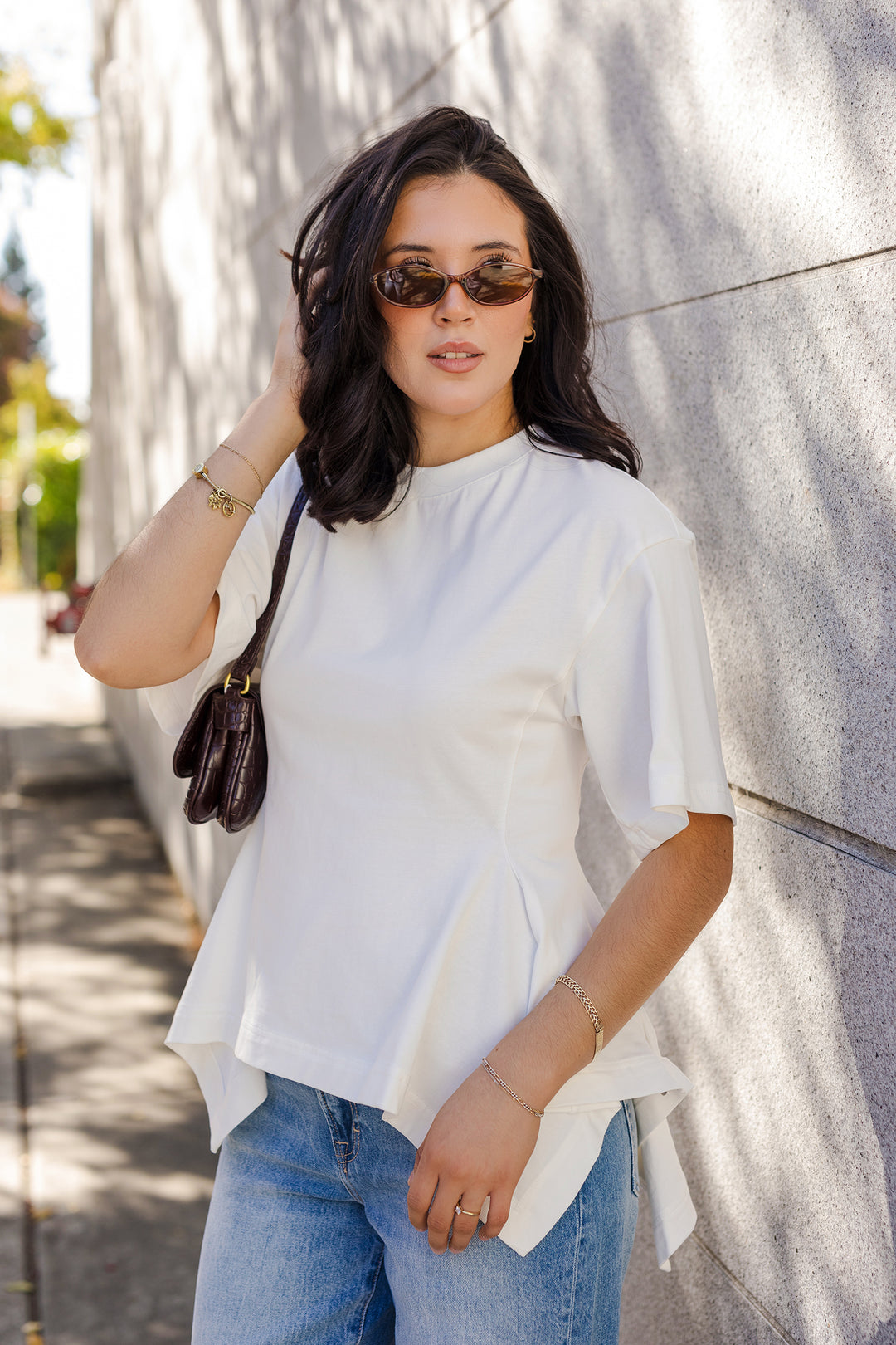 The Giselle Cotton Short Sleeve Peplum Top