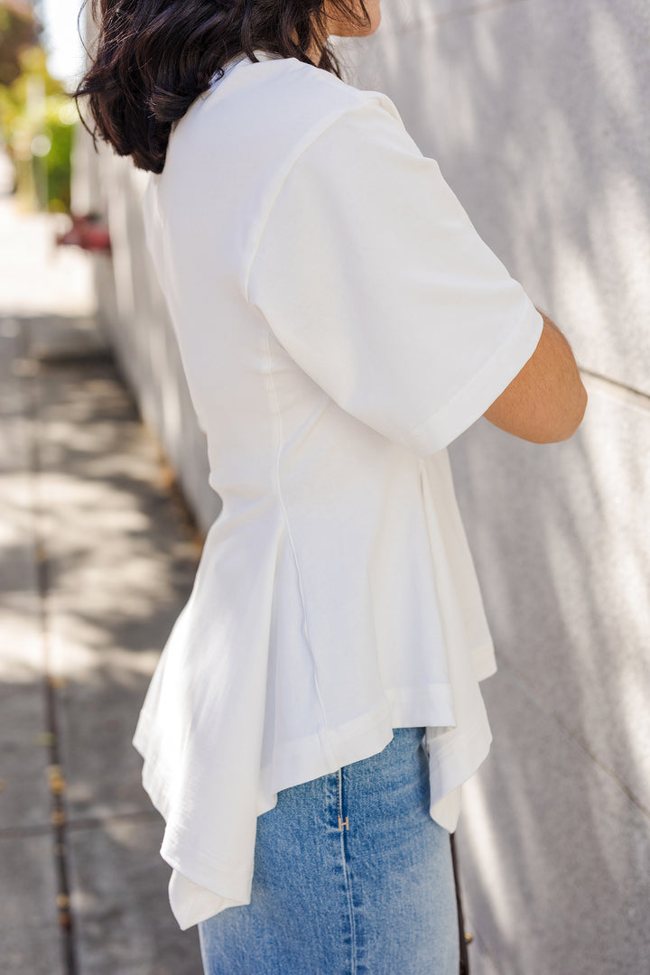 The Giselle Cotton Short Sleeve Peplum Top