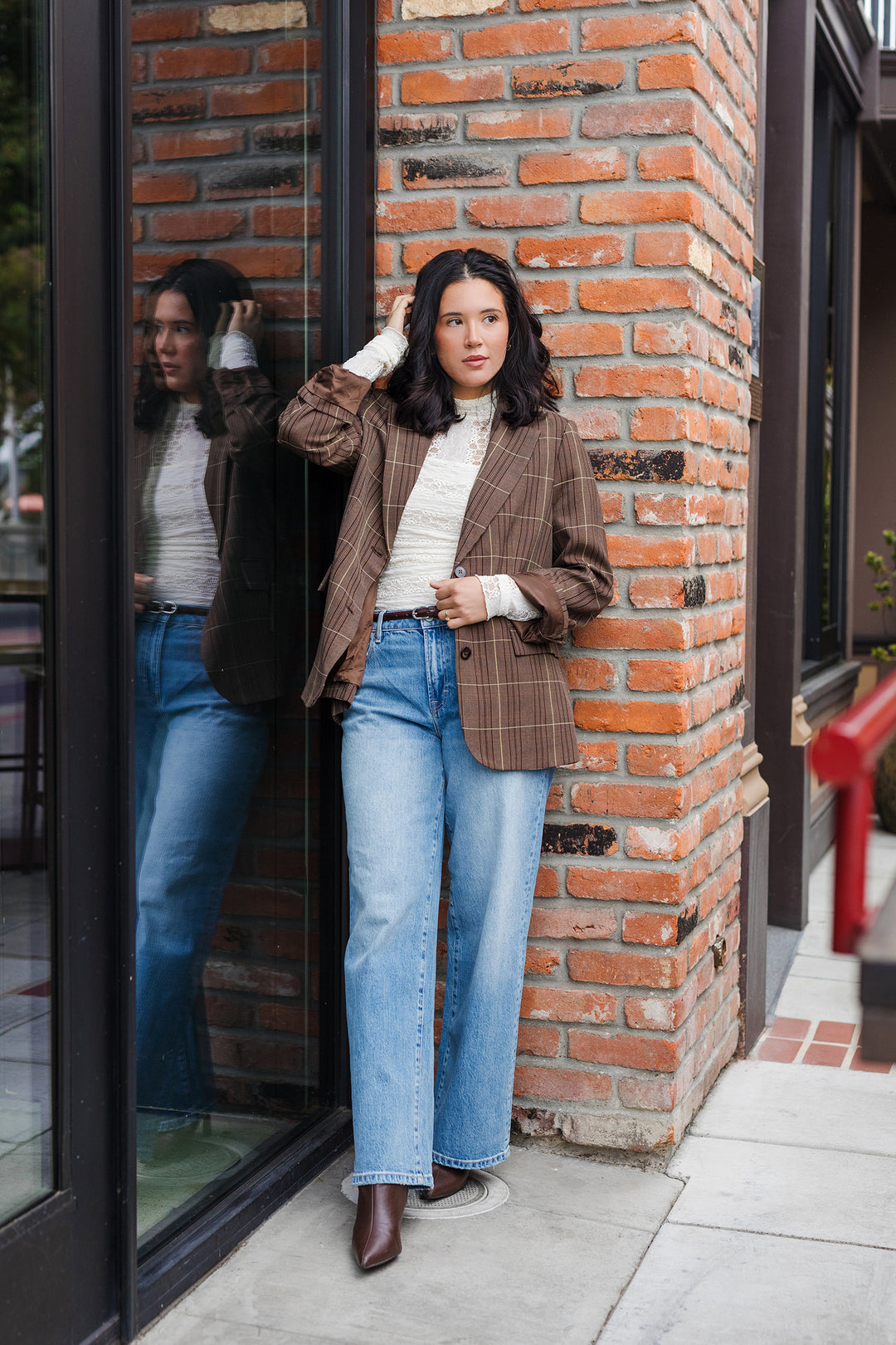 The Headlines Oversized Plaid Blazer
