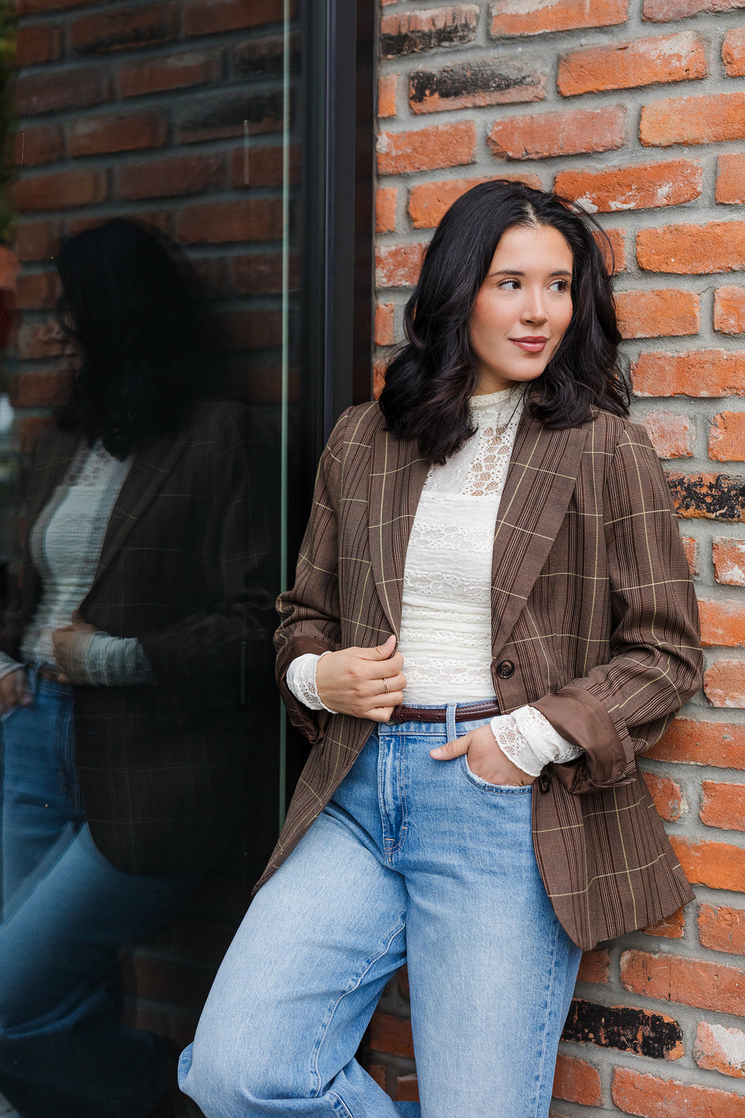 The Headlines Oversized Plaid Blazer