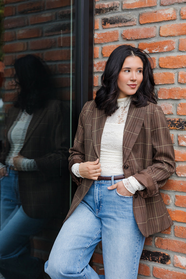 The Headlines Oversized Plaid Blazer