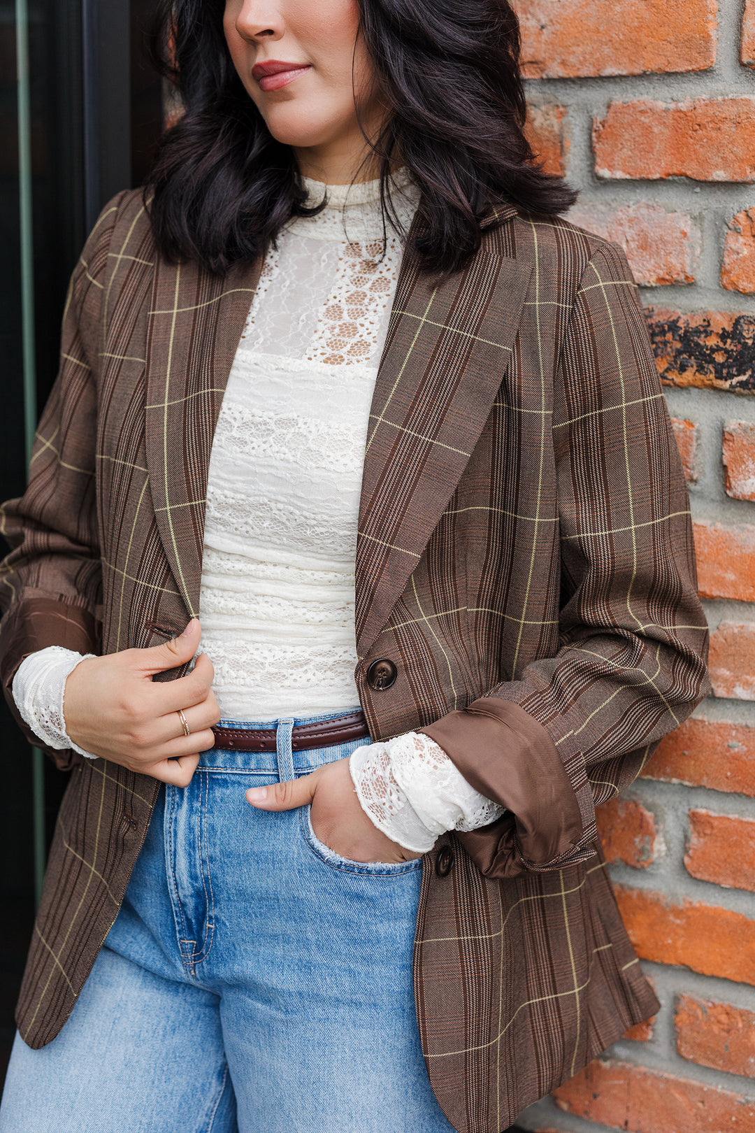 The Headlines Oversized Plaid Blazer