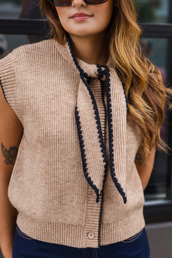 The Birdie Tie-Neck Knit Vest