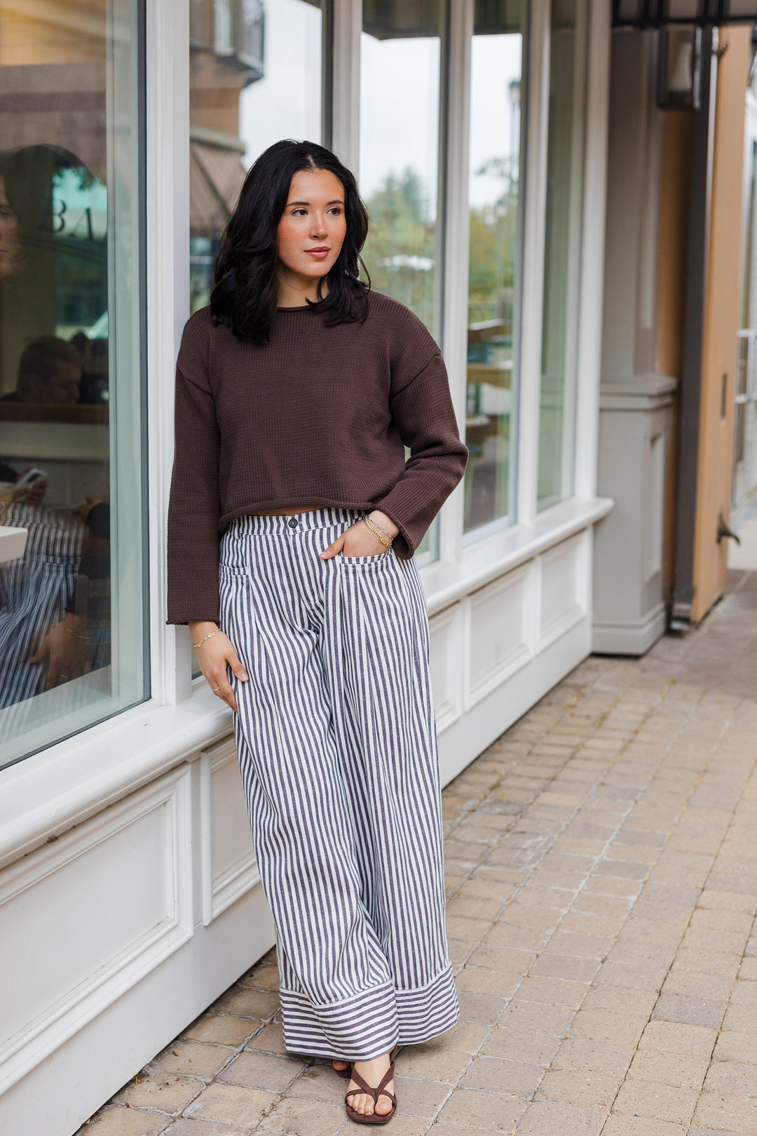 The Cambridge Striped Wide-Leg Pants