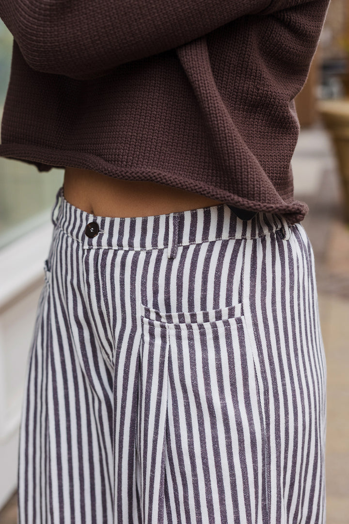 The Cambridge Striped Wide-Leg Pants