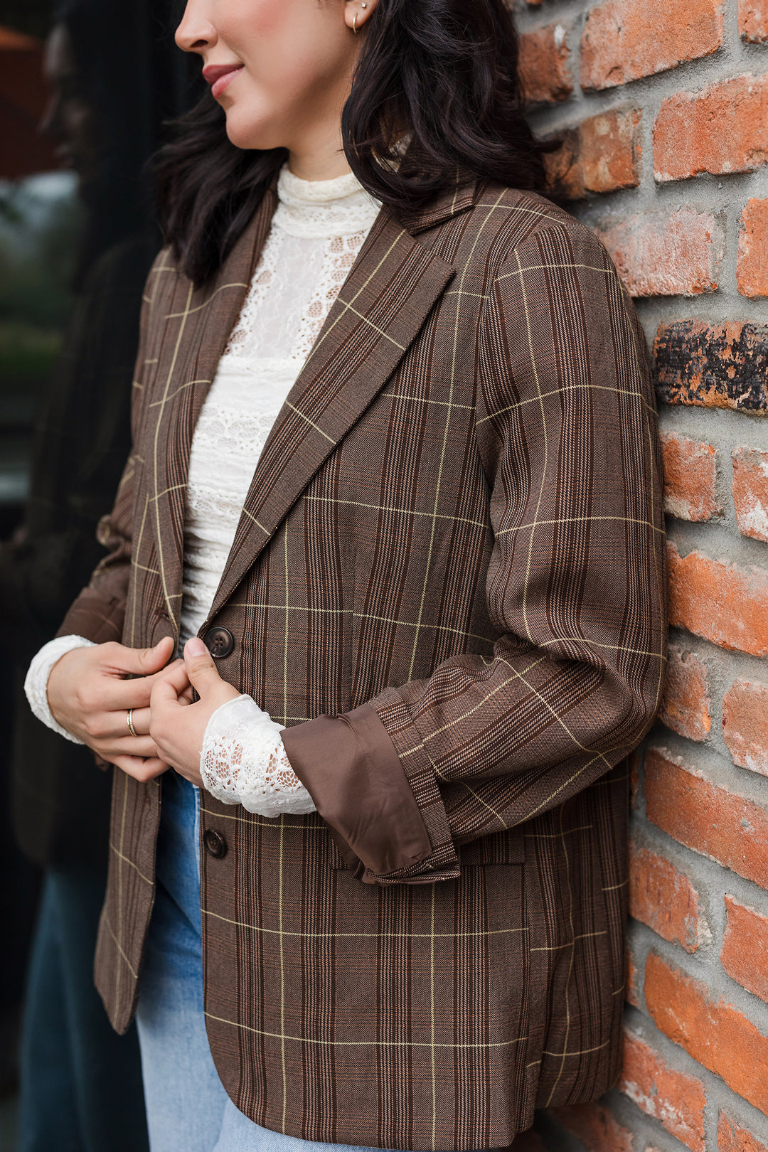 The Headlines Oversized Plaid Blazer