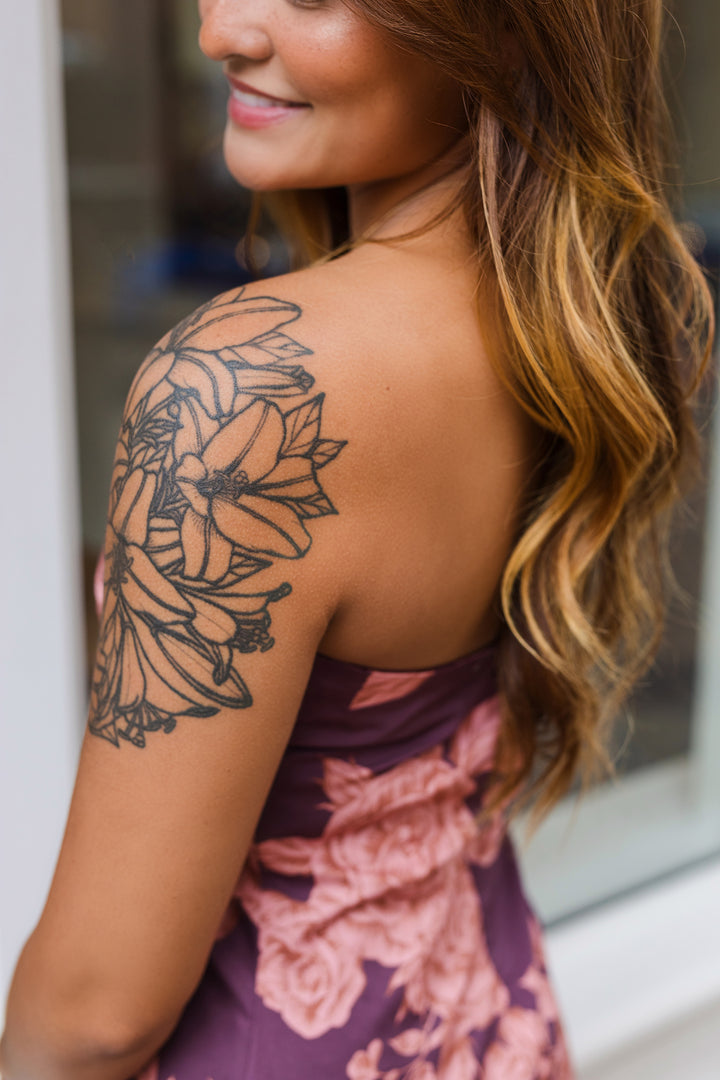 The Blush & Wine Floral Mini Dress