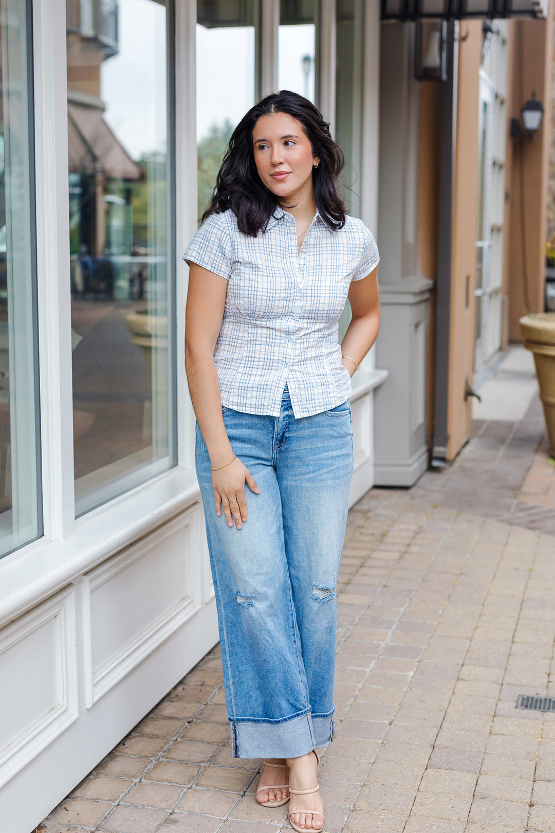The Lexington Plaid Fitted Blouse