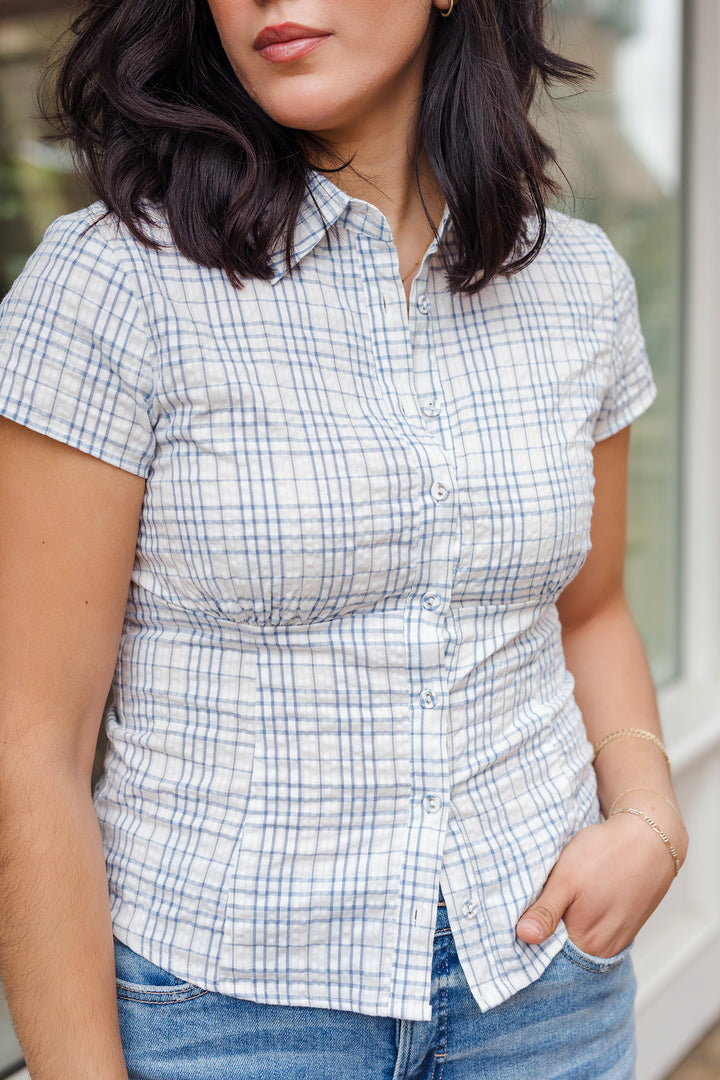 The Lexington Plaid Fitted Blouse