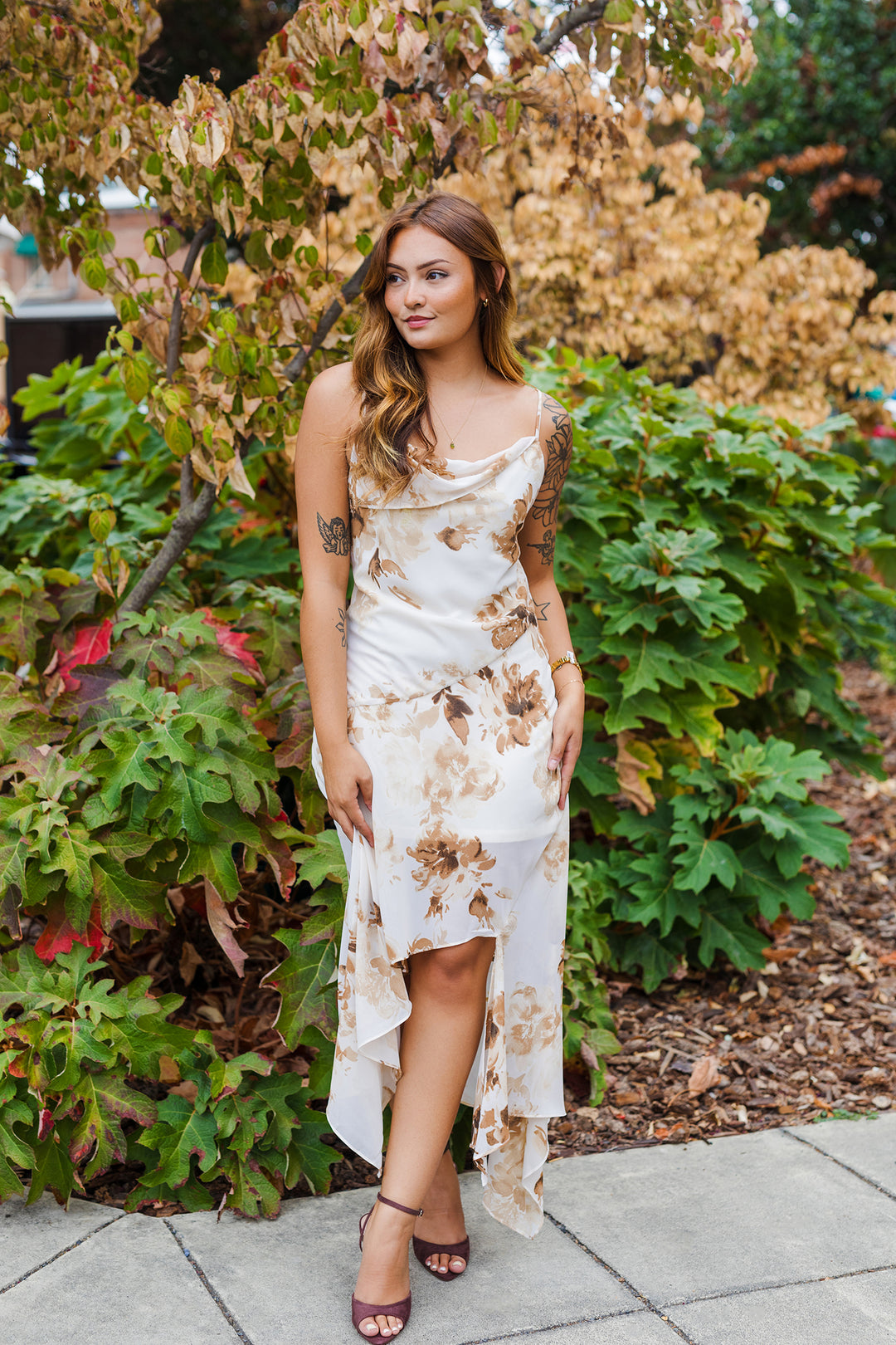 The Azure Watercolor Open Back Maxi Dress