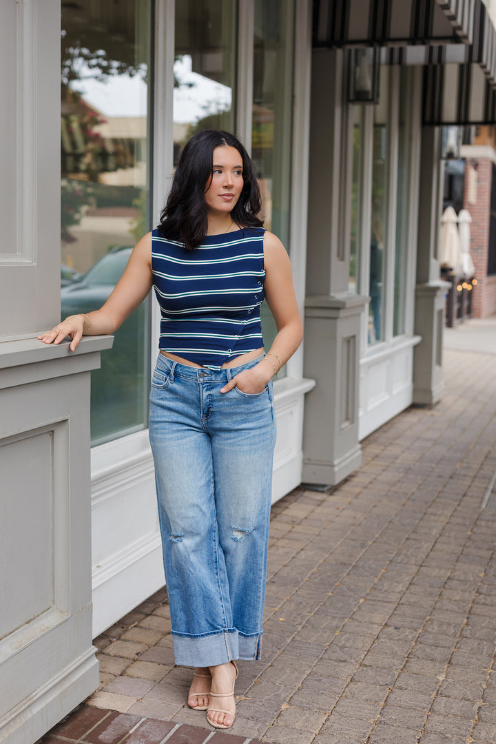 The Fine Lines Striped Sleeveless Tank