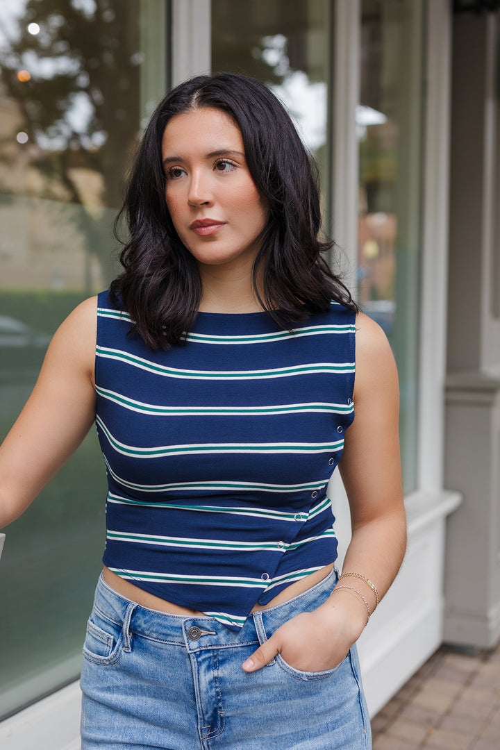 The Fine Lines Striped Sleeveless Tank