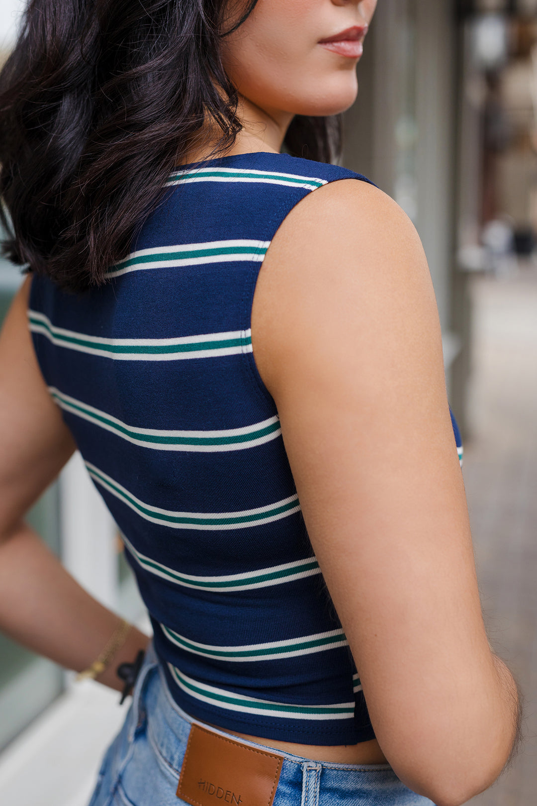 The Fine Lines Striped Sleeveless Tank
