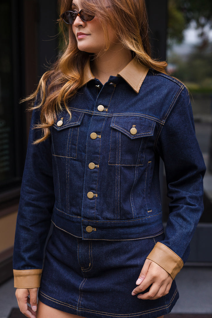 The Denim Archives Contrast Collar Jacket
