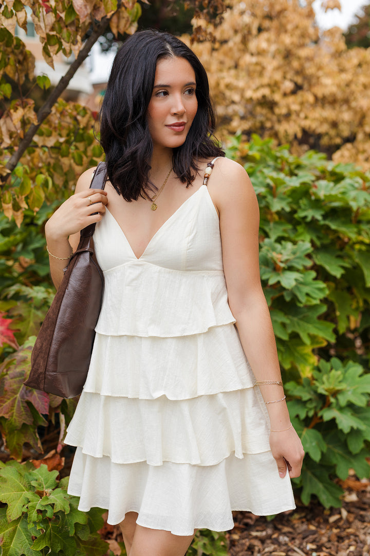 The Sweet As Cream Tiered Ruffle Mini Dress