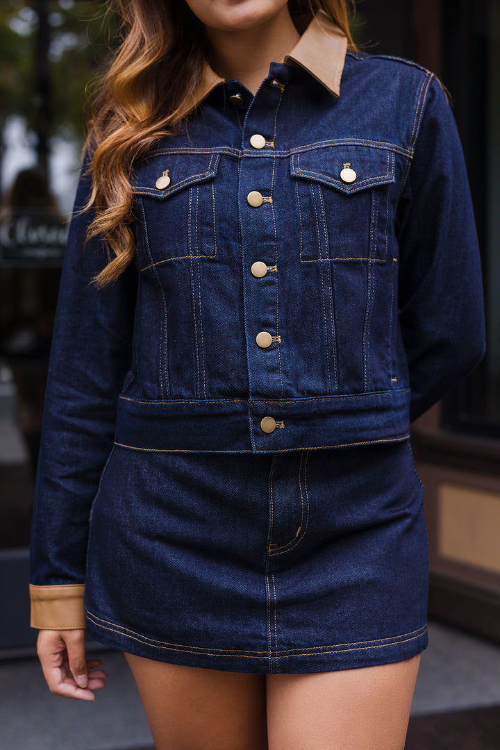 The Denim Archives Contrast Collar Jacket