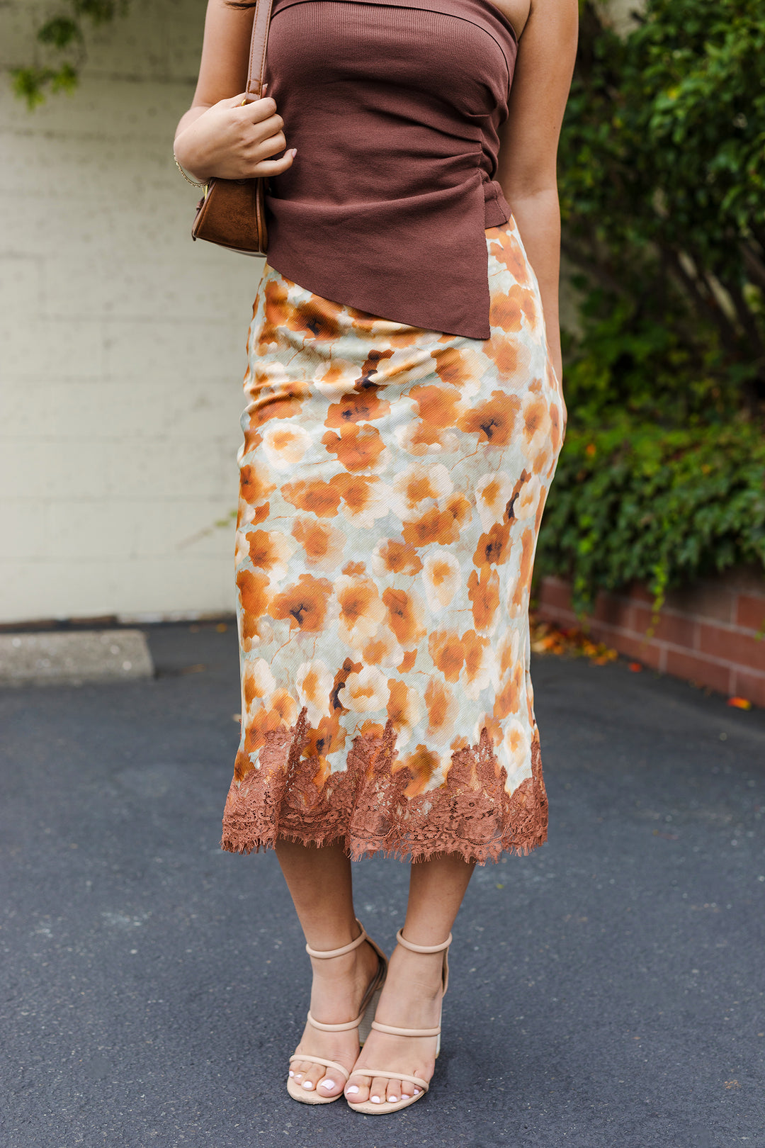 The Vintage Dream Satin Midi Skirt