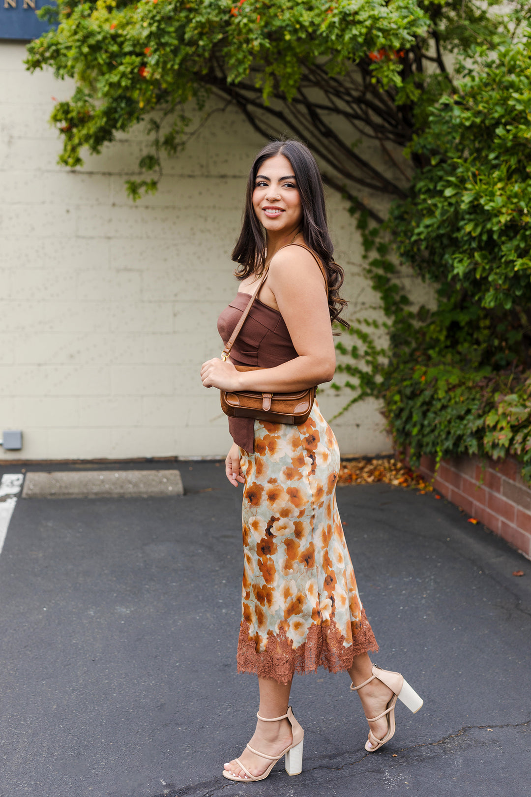 The Vintage Dream Satin Midi Skirt