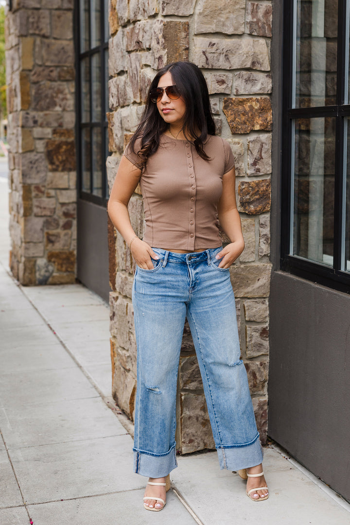 The Coffee Date Button Down Top