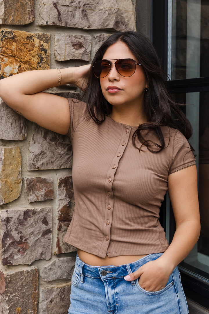 The Coffee Date Button Down Top