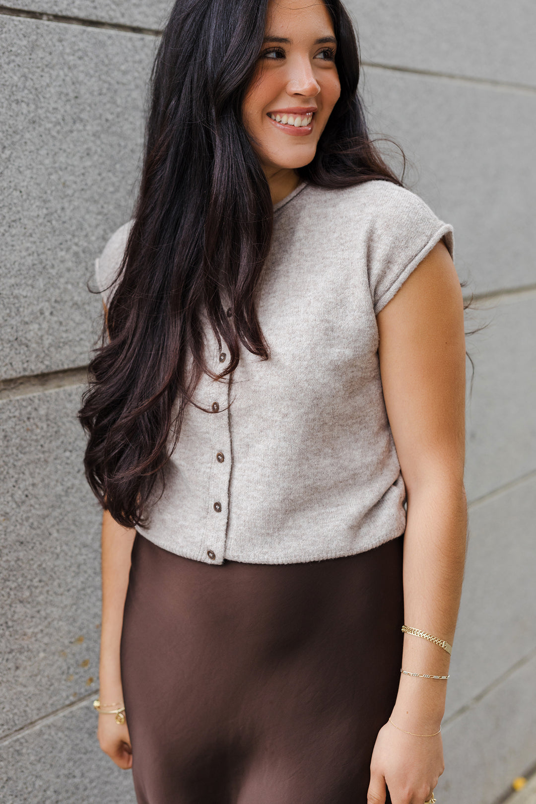 The Simple Things Sleeveless Cardigan