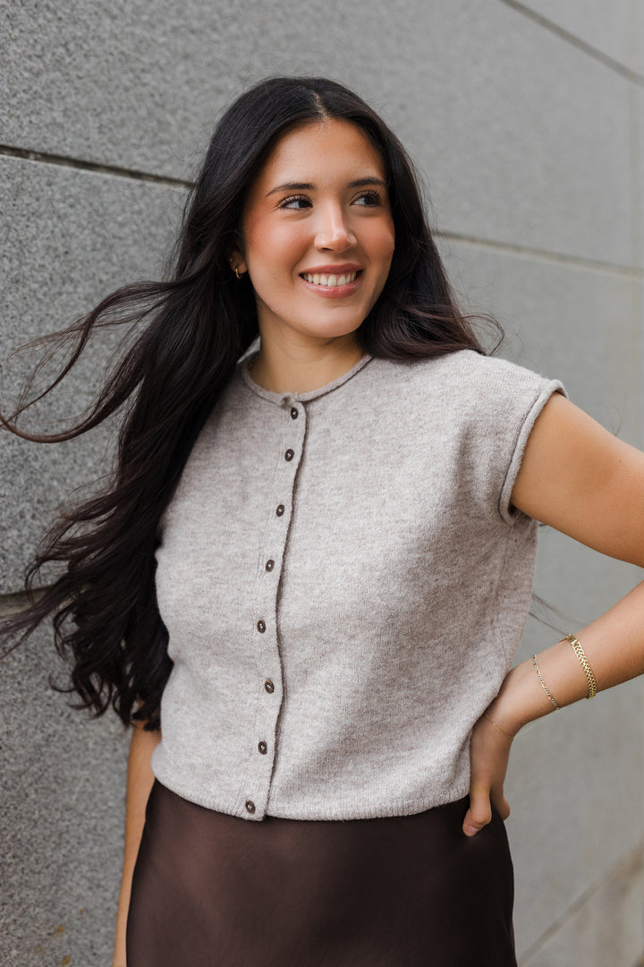 The Simple Things Sleeveless Cardigan