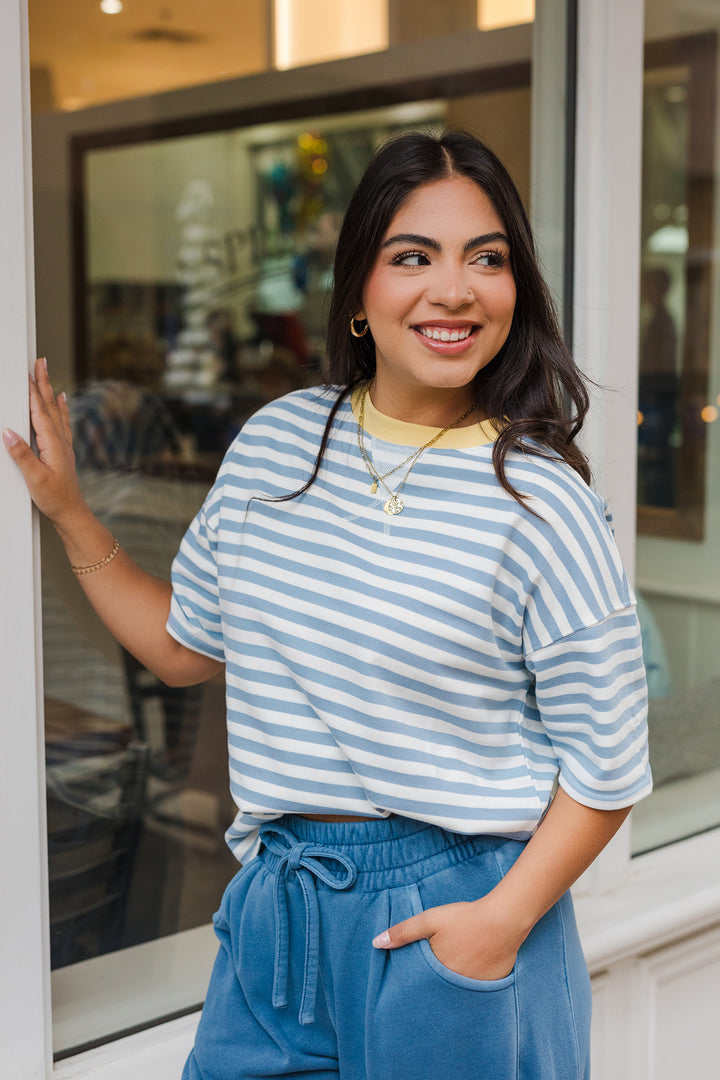 The Hayden Striped Ringer Tee
