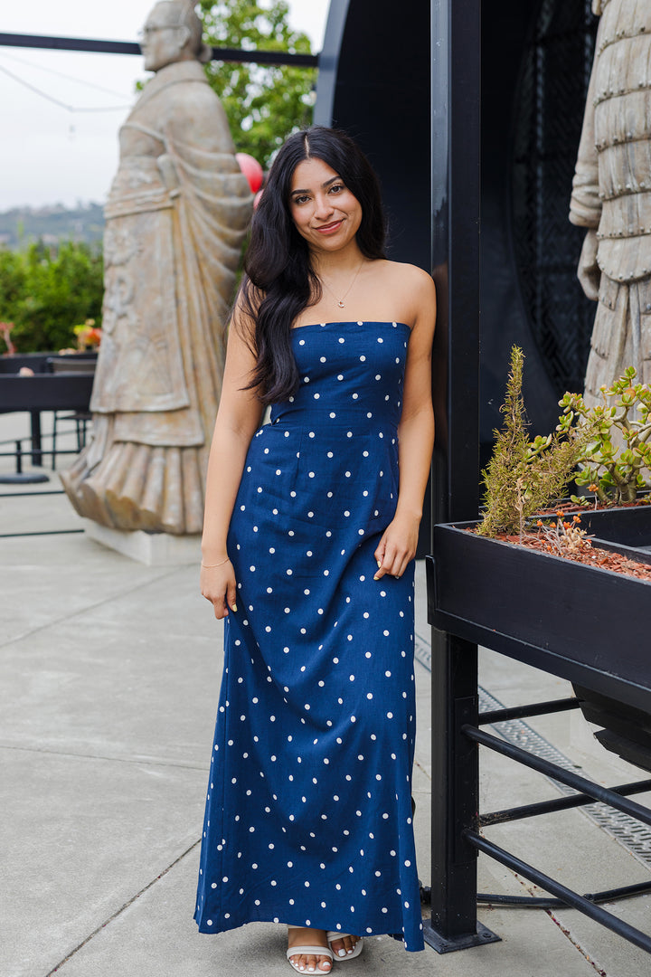 The Evening Star Polka Dot Maxi Dress