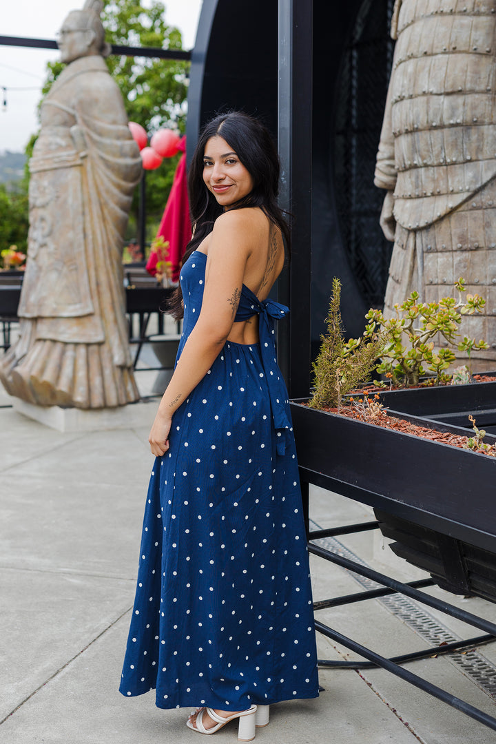 The Evening Star Polka Dot Maxi Dress