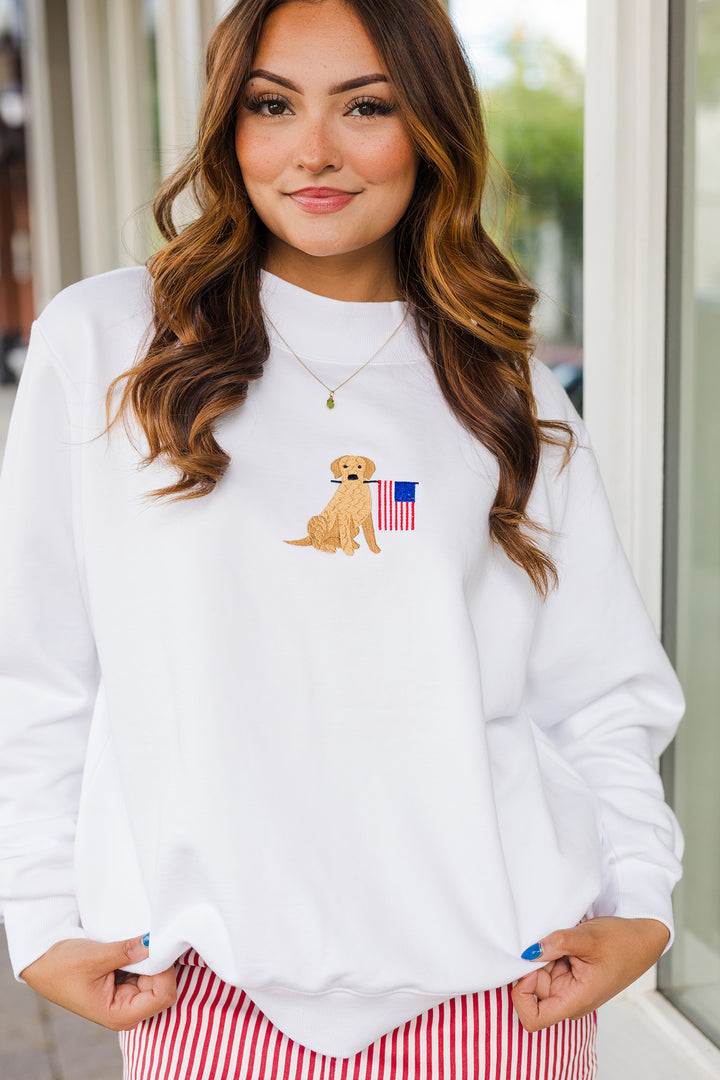 The Red, White & Woof Oversized Mockneck Pullover