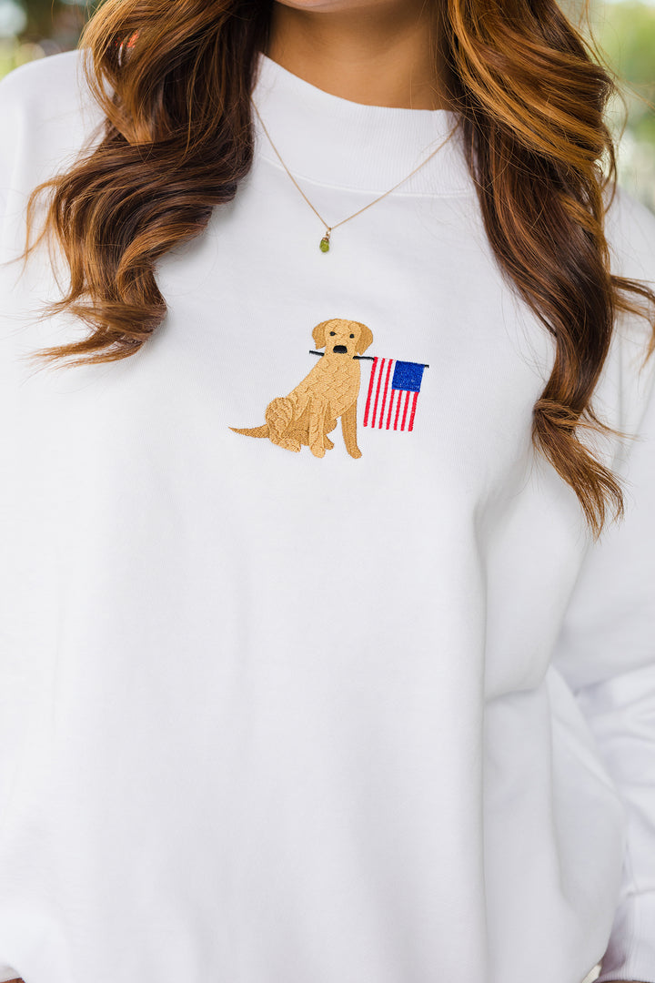 The Red, White & Woof Oversized Mockneck Pullover