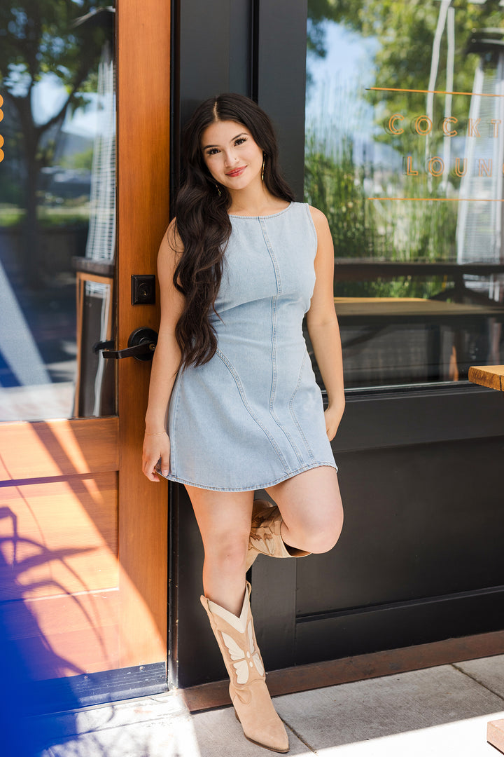 The Denim Lover Flare Mini Dress