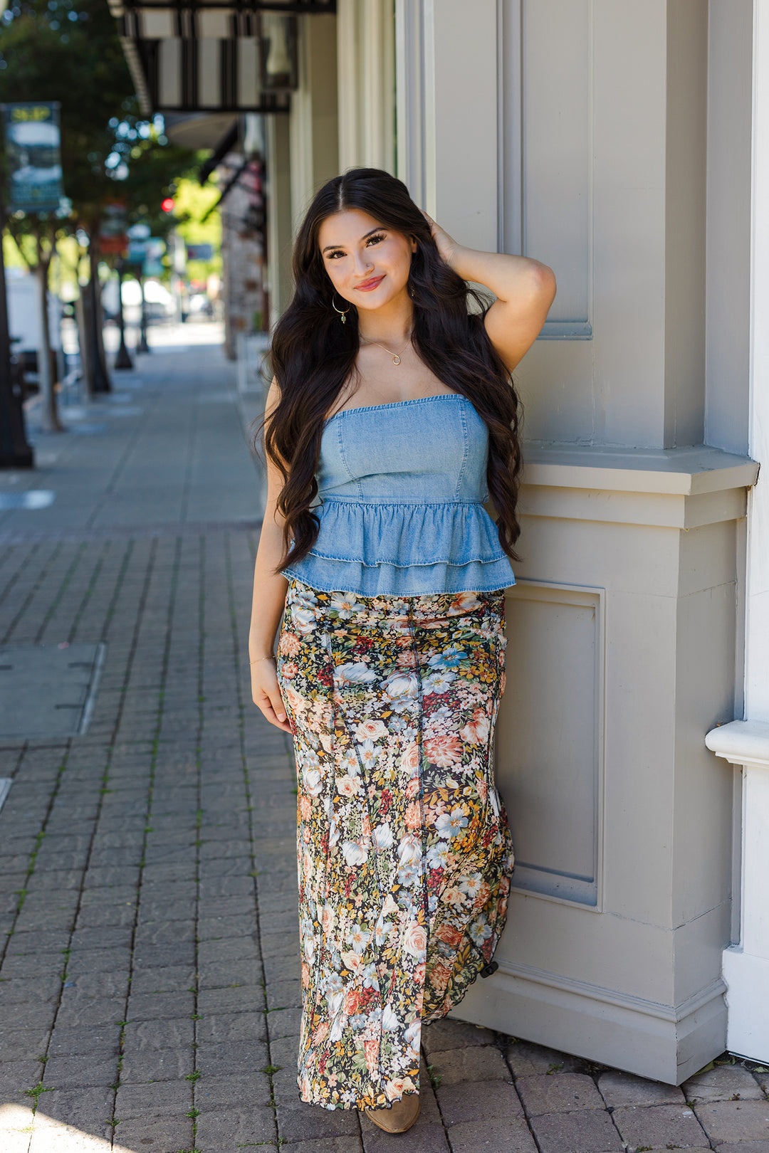 The Stop and Stare Strapless Peplum Top
