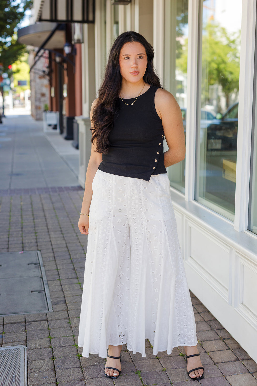 The Lucky Ones Ribbed Side Button Top