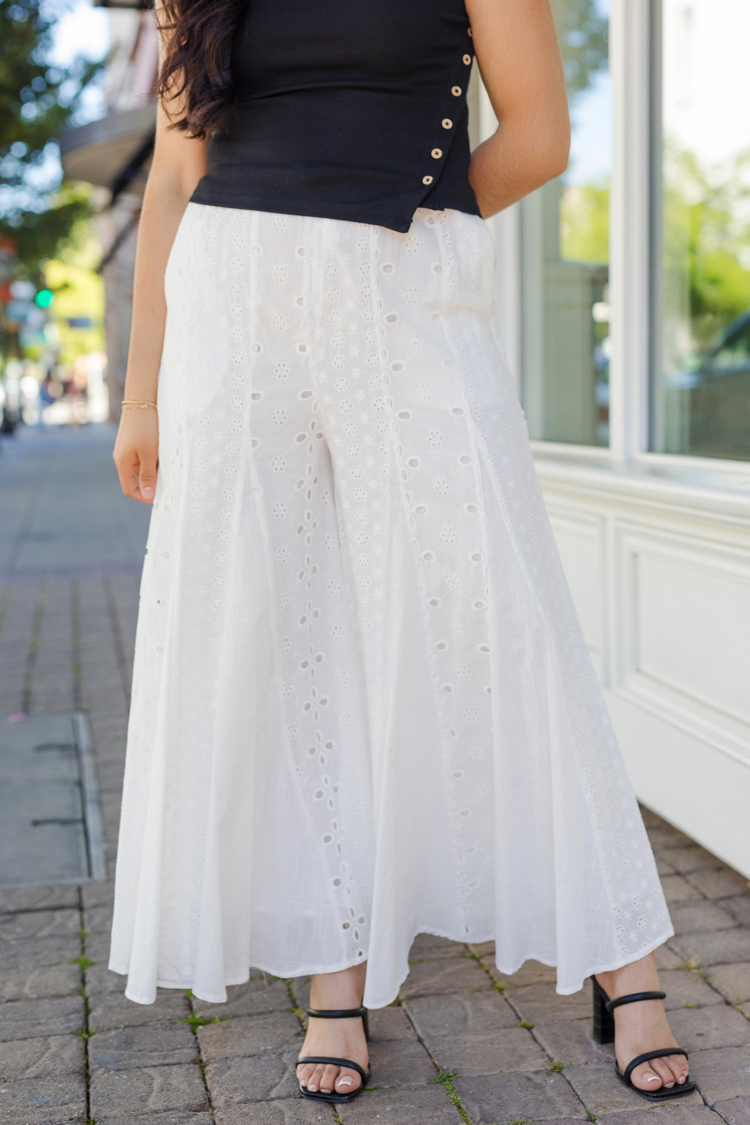 The Villa Views Eyelet Wide Leg Pants