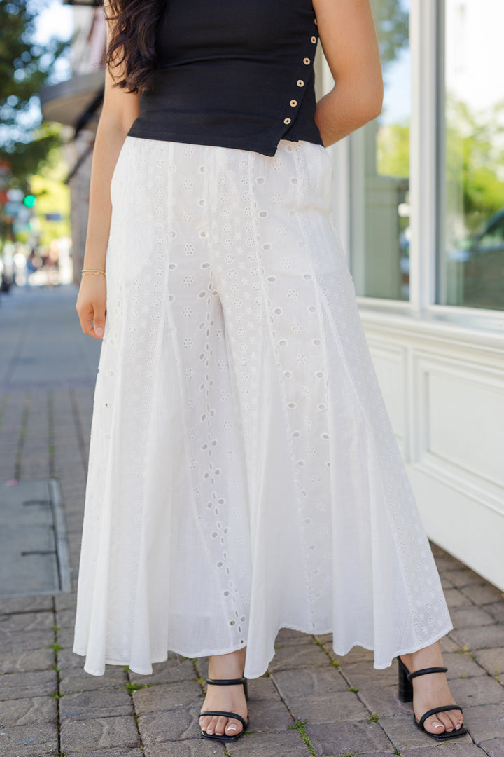 The Villa Views Eyelet Wide Leg Pants
