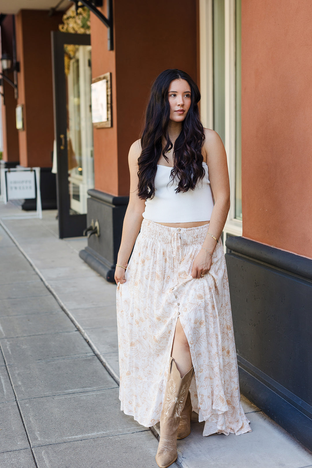 The Garden Bouquet Floral Print Maxi Skirt