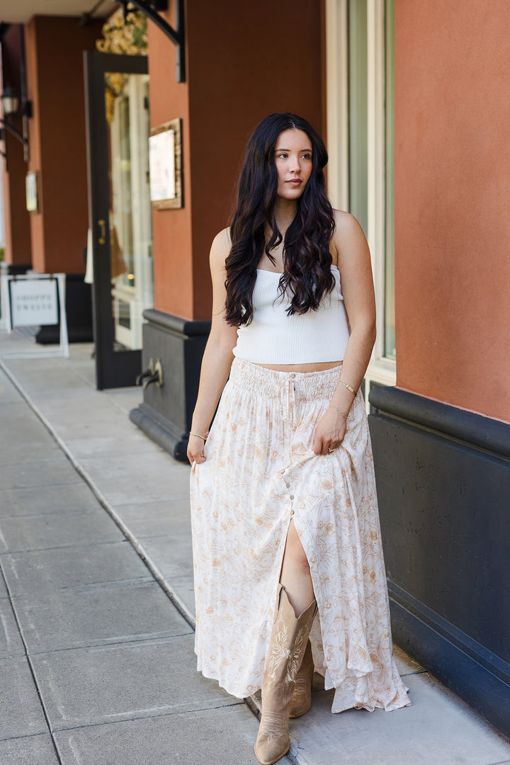 The Garden Bouquet Floral Print Maxi Skirt