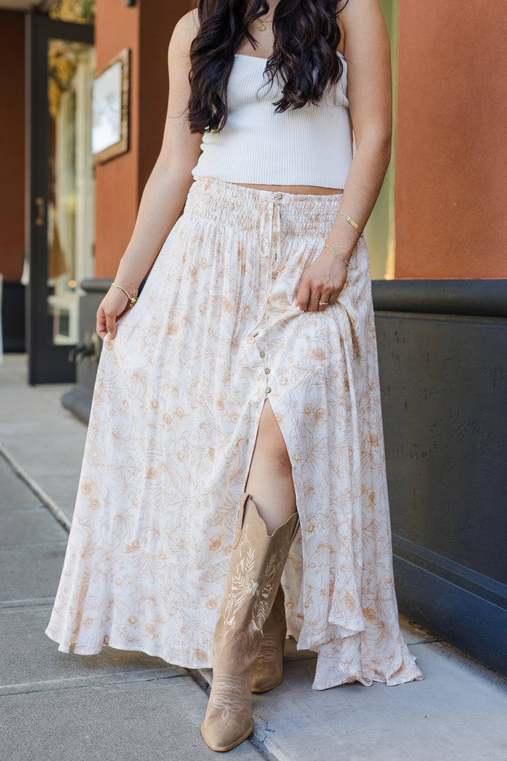 The Garden Bouquet Floral Print Maxi Skirt